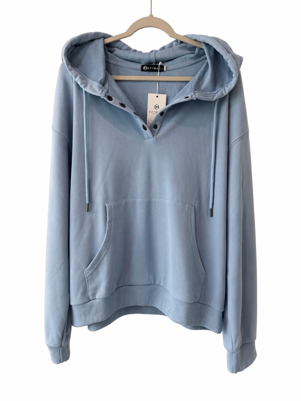 Women’s Plus Size Ezymall XXL Light Blue Crewneck Hoodie / Pullover